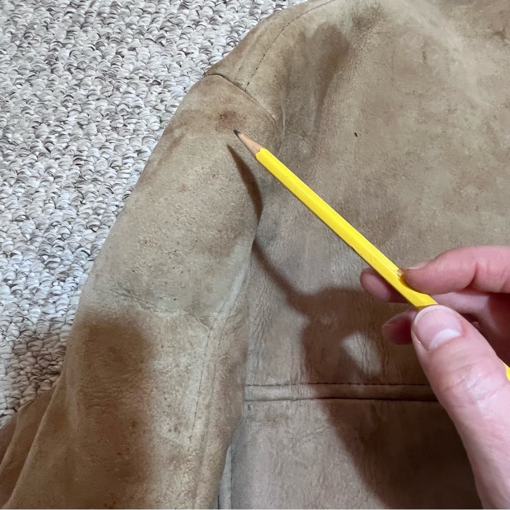 VTG Knight Tailors New Zealand Shearling Sheepskin Coat Men’s 42 Brown Suede - Picture 13 of 16